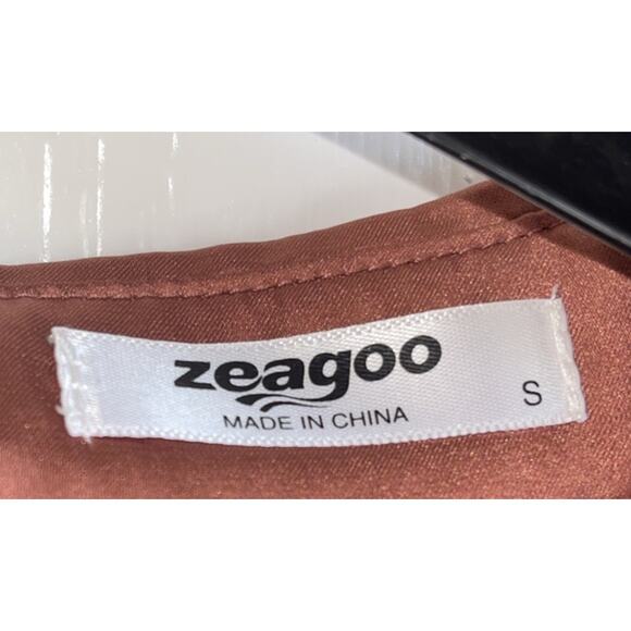 Zeagoo Blouse, Long Sleeve Button-Up Shirt, Rose/Rust, Sm - Picture 4 of 7